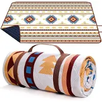 OEM Picknickdecke 200 x 200 cm – Sandabweisend – Tragbar – Waschbar – Strandmatte – Picknickmatte – Grillen – Picknick – Wandern – Reisen – Campingdecke – Beige