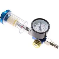 Markenlos Pneumatischer Spritzregler mit Druckmesser und Wasserfilter - Werkzeugset für Spritzlackierung