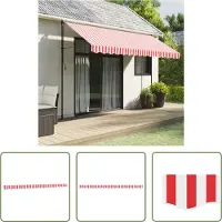 The Living Store Markisenvolant Rot und Weiß Gestreift 4 m