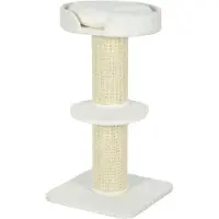 Kein Hersteller Katzenbaum 91cm, Spielbaum m. Katzenbett, Plattform, Wolle (Cream White)