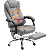 Kein Hersteller Bürostuhl Massage, ergonomisch, Liege- & Wärmefunktion, Fernbedienung (Gray)