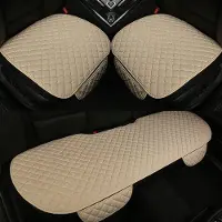 OEM Auto-Stoelhoezen aus Linnen, für Autos, inklusive 1 Paar Vordersitzen und 1 Rücksitzdecke, universell für 90% der Fahrzeuge, SUVs, Autos und Limousinen (3 Stück - Beige).