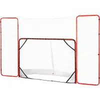SucceBuy Eishockey-Tor mit Rücklaufsperre und Zielen, Straße-Eishockey-Netz aus Stahl, 72-Zoll-Pro-Eishockey-Trainingstor-Set