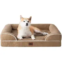OEM Hochbeet für kleine Hunde, 89 x 56 x 15 cm, Hundebett aus Traumaterial für mittelgroße Hunde, Waschbarer Hundesofa, Wasserfest, Antirutsch, Hundesofa mit hoher Kante, Kamel
