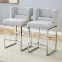 STILVORA Barstühle mit 2-Pack im nordischen Stil Küchenstuhl mit modernem quadratischem Design,Essstuhl mitsilbernen Metallbeinen und einem Esszimmerstuhl mit Erhältlich in mehreren Farben.