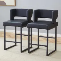 STILVORA Barstühle mit 2-Pack im nordischen Stil Küchenstuhl mit modernem quadratischem Design,Essstuhl mitsilbernen Metallbeinen und einem Esszimmerstuhl mit Erhältlich in mehreren Farben.