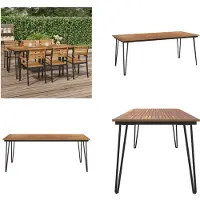 vidaXL Gartentisch Haarnadel Tischbeine 200x90x75 cm Akazie Massivholz - Gartentisch - Gartentische - Außentisch - Terrassentisch