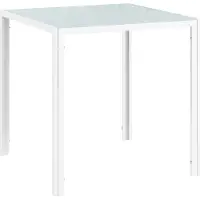 Youjia Esstisch Quadratischer Küchentisch für 4 Personen, Esszimmertisch aus Hartglas, bis 80 kg belastbar, für Küche, Esszimmer, 75 x 75 x 75 cm, Weiß