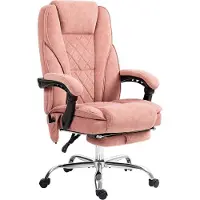 Moonbite Massage-Bürostuhl mit 6-Punkt-Vibration und Lendenwärme, 135°-Rücklage mit Fußstütze, Höhenverstellung 111-119 cm, Fernbedienung, Polyester, Rosa