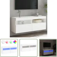 The Living Store TV-Wandschrank mit LED-Leuchten Weiß 100x30x40 cm