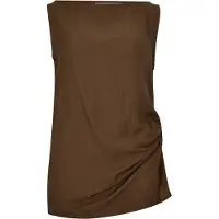 Apricot Stricktop "Gewebtes Oberteil" Gr. 36, braun, Tops, Damen, S (36), gewebt, Obermaterial: 82% Viskose CV. 16% Polyamid PA. 2% Leinen LI., uni, Stricktop, mit seitlichem Knoten, Topseller