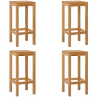 vidaXL Barhocker 4 stk. Natur Massivholz Teak