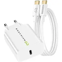 Avizar Mayaxess, 20W Netzteil für Galaxy A54 + USB-C Kabel 1m, Weiß
