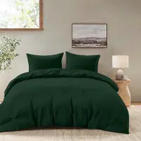 OEM Bettwäsche-Set 200x200 cm mit 2 Kissenbezügen 80x80 cm - Grün - 200x200er Erwachsenen-Bettwäsche aus 100 Prozent Mikrofaser