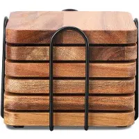 OEM Gläserne Barhocker-Set aus Acaciaholz mit Holzfuß, ideal für Getränke, Bar, Tassen