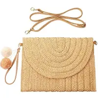 OEM Individuell gefertigter Badeurlaub-Taschen, Stroh-Handschmacktasche, Freizeit-Tasche, Sandfarben, Durchschnittsgröße