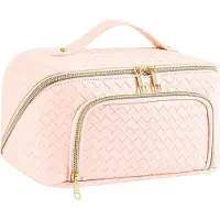 Markenlos Große, wasserfeste, Kunstleder-Taschen mit großem, breiten, offenen Fach für Damen (vintage Rosa)