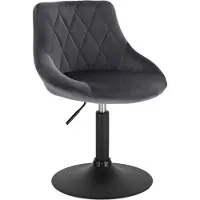 OEM Barhocker Deluxe - Industrie - Dunkelgrau - Barhocker-Satz von 1 - Barhocker mit Rückenlehne - Küchenhocker - Höhenverstellbar - Samt