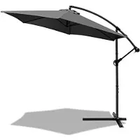 OEM Offsetsonnenschirm mit verstellbarer und abnehmbarer Handgriff - 180 g/m² Canvas mit UV-Schutz - Höhe 235 cm - 6 Stahlrohren - inkl. grauer Schutzbeutel