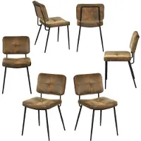 Meubles Cosy 6er-Set Esszimmerstühle im Industrial-Stil aus Kunstwildleder – KAROMI
