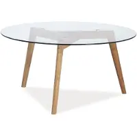 Feldmann-Wohnen Couchtisch Glastisch Oslo 80x80x45cm Eiche Glas