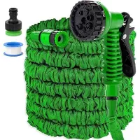 Markenlos Gartenschlauch 15 m - Flexibel, mit 7 Funktionen, grün