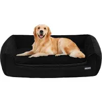 OEM Hundekissen, Hundebett, Hundematte, Hundebank, bequem für den Hund, waschbar und abnehmbar, schwarz, Maße 110 x 86 x 26 cm.