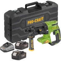 Procraft PHA40bb-c Akku Bohrhammer 20 V 2,6 J SDS plus Brushless + 2x Akku 4,0 Ah + Ladegerät + Koffer