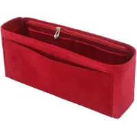 OEM Suède-Portemonnee-Organizer, handtas-vorm, rote, slanke, große Tasche aus weichem Suède-Material