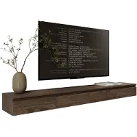 Selsey Bemmi Slim - TV-Hängeboard 4-türig, Holzoptik Walnuss Wisconsin, 200 cm