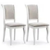 Feldmann-Wohnen Esszimmerstühl Olivia Küchenstuhl weiß beige 2er Set
