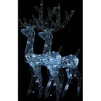 Syfax LED-Rentiere 2 Stk. Acryl 120 cm Kaltweiß