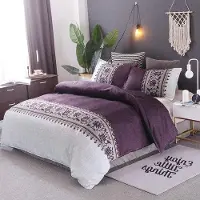 OEM Beige Dekbedovertrek mit Moderner Print - Microfiber - 200x200cm - Enige Grootte