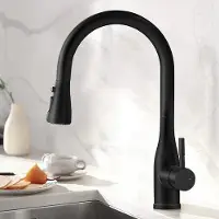 OEM Schwarze Küchenarmatur mit ausziehbarer Duscharmatur und 3-Stufen-Spülarmatur mit 360° Drehfunktion und Hochdruck-Einhand-Spülarmatur aus Edelstahl-Küchenrohr.
