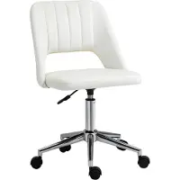 Moonbite Bürostuhl Beige 49 × 60 cm, Sitzhöhe 46–58 cm mit Gaslift, 360°-Rollen, Muschel-Optik mit Ziernähten, bis 120 kg, Polyester, Beige