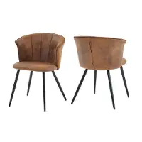 Meubles Cosy 2er-Set Esszimmer Sessel im Industrial-Stil aus WildKunstleder – DONCIC