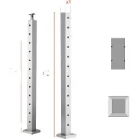 OEM VEVOR Kabelgeländerpfosten, langlebiger Edelstahl, vorgebohrt für einfache Installation, Typ J