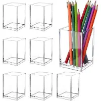 OEM Acryl-Organizer für Bürobedarf, 8-teilig, tragbar, transparent, für Stifte, Bleistifte, Makeup-Bürsten, Kugelschreiber, Büroartikel, für den Schreibtisch, Heim oder Büro (10 x 6,5 x 6,5 cm)