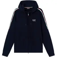 EA7 für Herren. 7M001863_AF12660 Marineblaue Strickhoodie Italian Spirit (XS), Lässig, Sportlich, Gelb, Baumwolle