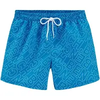 Bench Badehose ., Herren, Gr. XXL, N-Gr, blau (türkis, bedruckt), Recycling-Polyester, Badehosen Badehose, mit modernem Logoschriftzug, Topseller