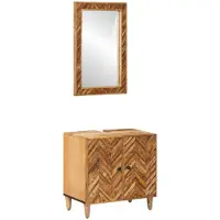 vidaXL Badezimmerschrank-Set 2 stk. 62 x 33 x 58 cm Massivholz Mango