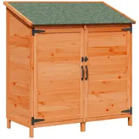 vidaXL Gartenschuppen mit Dach mit Schloss Braun 106,5 x 56 x 113,5 cm