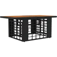 Syfax Garten Lifting Up Tisch Schwarz und Natur 100 x 55 x 37 cm