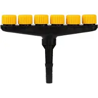 Markenlos Garten Sprinkler mit 6 Nebeldüsen - Verstellbare Sprühköpfe - ABS Material - Für Rasen und Blumenbeete - Einfache Schlauchanschluss