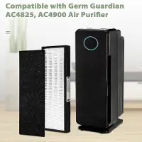 OEM Luftreinigungsfilter, Schwarz, 1 Stück + Aktivkohle, für Germ Guardian FLT4825, AC4825, AC4850