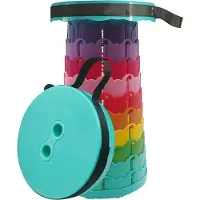 OEM Klapbare Campingkruk, Regenbogenfarben, leicht und einklappbar, ideal für Angeln, Camping und Grillen