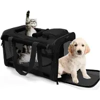 OEM Reismand für Kat & Hund - 45x28x27CM - Steifer Transportkoffer - Vliegtuiggeeignet - Schwarz