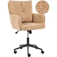 Beliani Bürostuhl Beige Stoff Gesteppt mit Armlehnen Bremsbare Rollen Gasdruckfeder Höhenverstellbar Drehbar Modern Drehstuhl Arbeitshocker