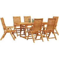 vidaXL Garten Essgruppe 7 stk. Braun Massivholz Akazie