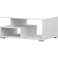Imoebel 24 Couchtisch DOS I, Wohnzimmer, Tisch Kaffeetisch 90 cm Weiß/Weiß